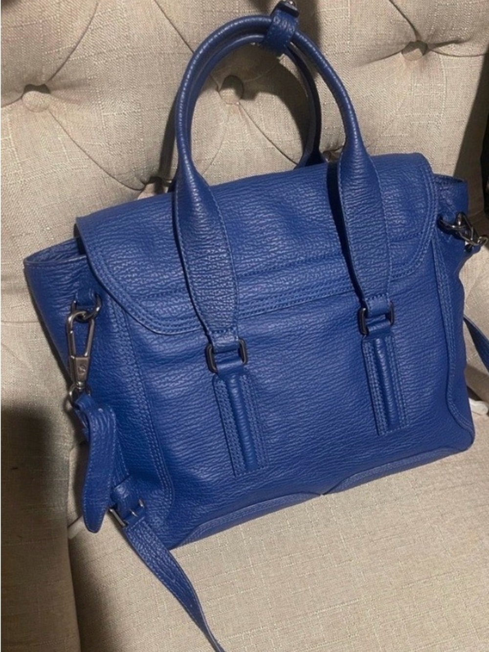 3.1 Phillip Lim Structured Medium Pashli Satchel - Cobalt Blue - Picture 2 of 10